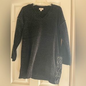 Petite soft black, chenille sweater